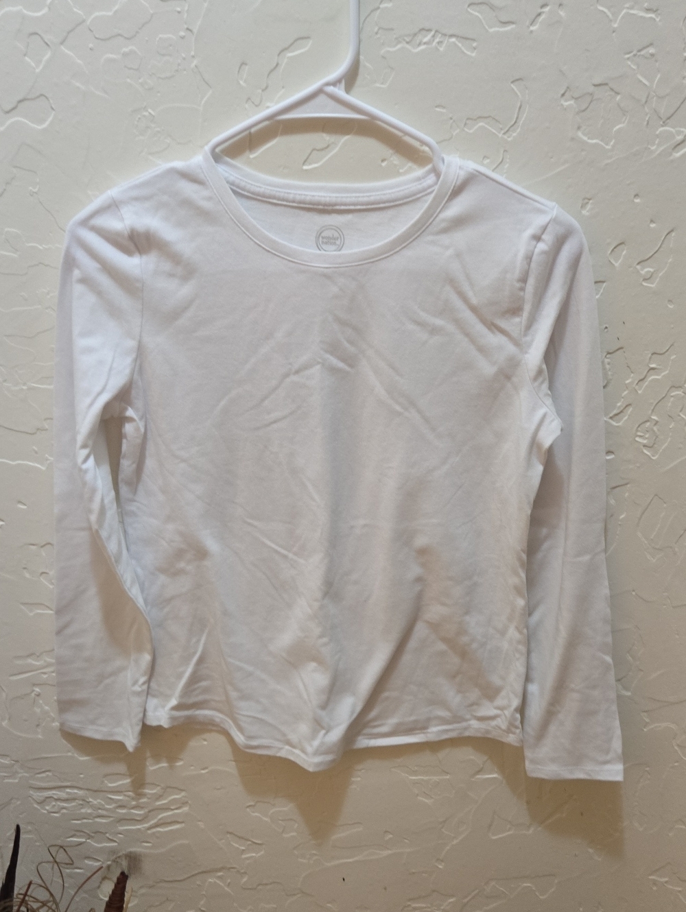 wonder nation White Crew Neck Tee with Subtle Logo